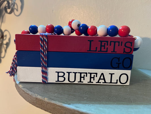 Sports Team Wood Book Stack with Bead Garland