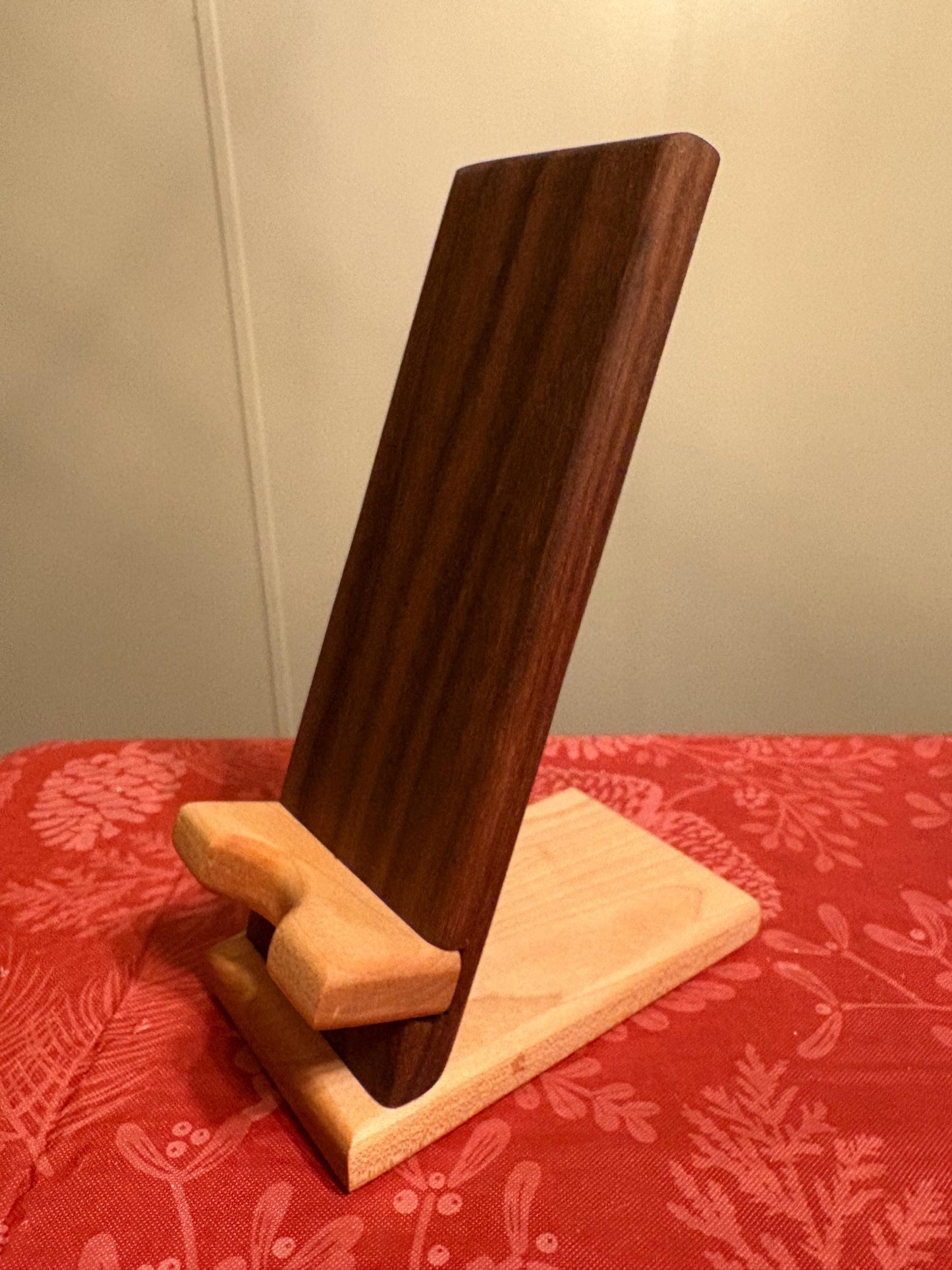 Handcrafted Wooden Phone and Tablet Stand - Minimalist Desk & Bedside Holder