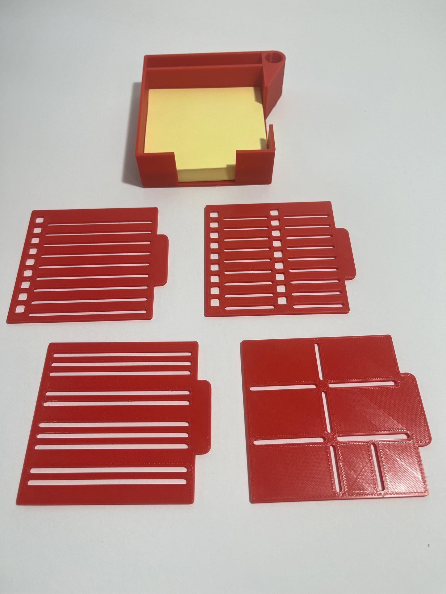 Modular Sticky Note Holder with Interchangeable Stencil Plates (3D Printed)