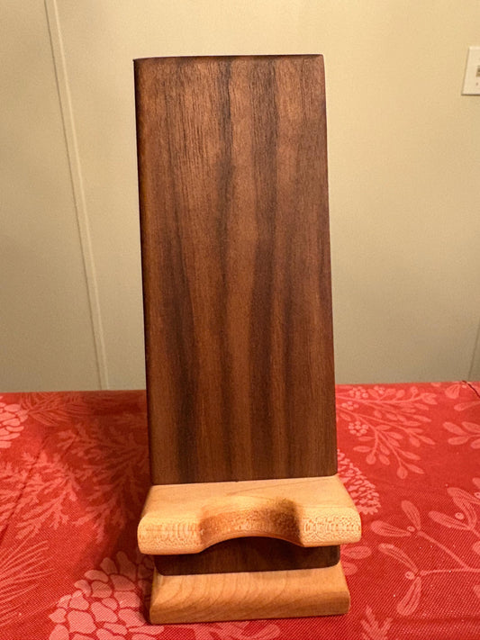 Handcrafted Wooden Phone and Tablet Stand - Minimalist Desk & Bedside Holder